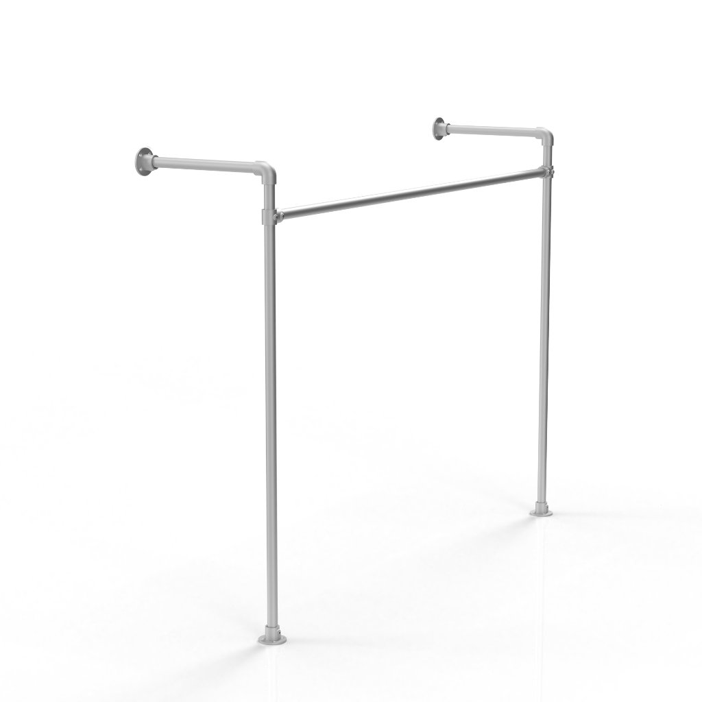 Wall Mounted Clothing Rack — Single Tier - alternate view