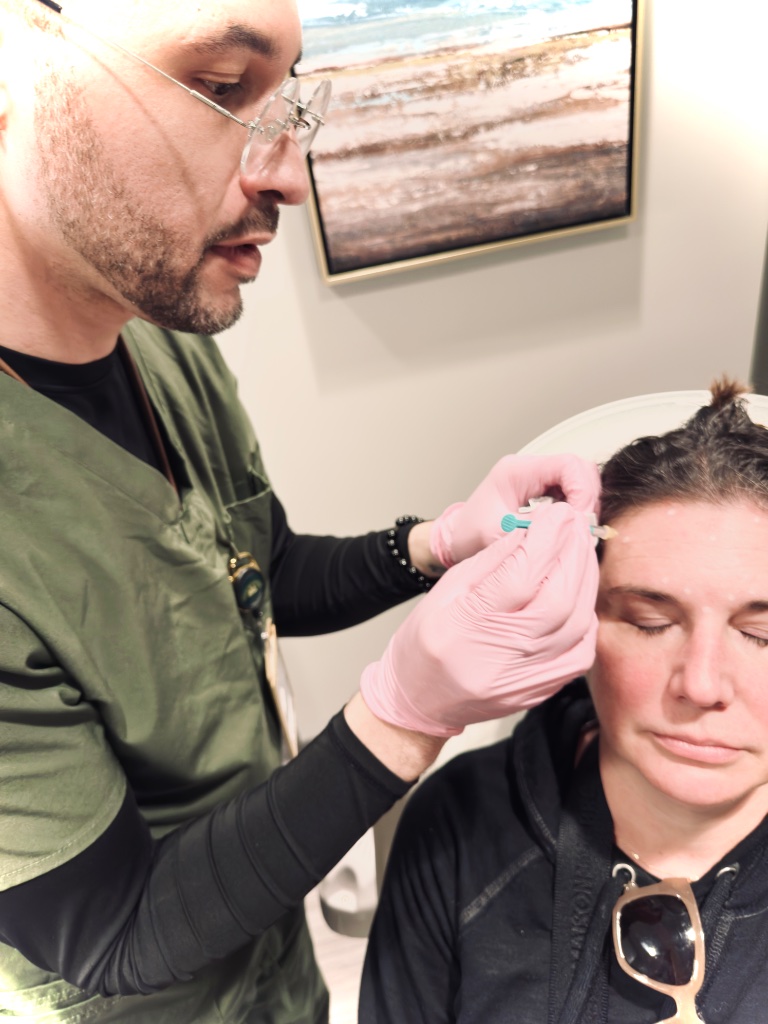 Provider administering treatment