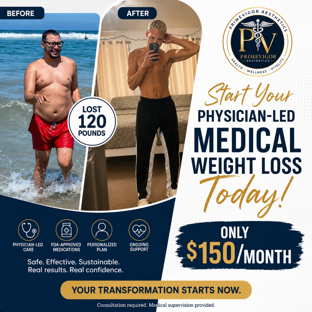 PrimeVigor patient transformation — before and after medical weight loss