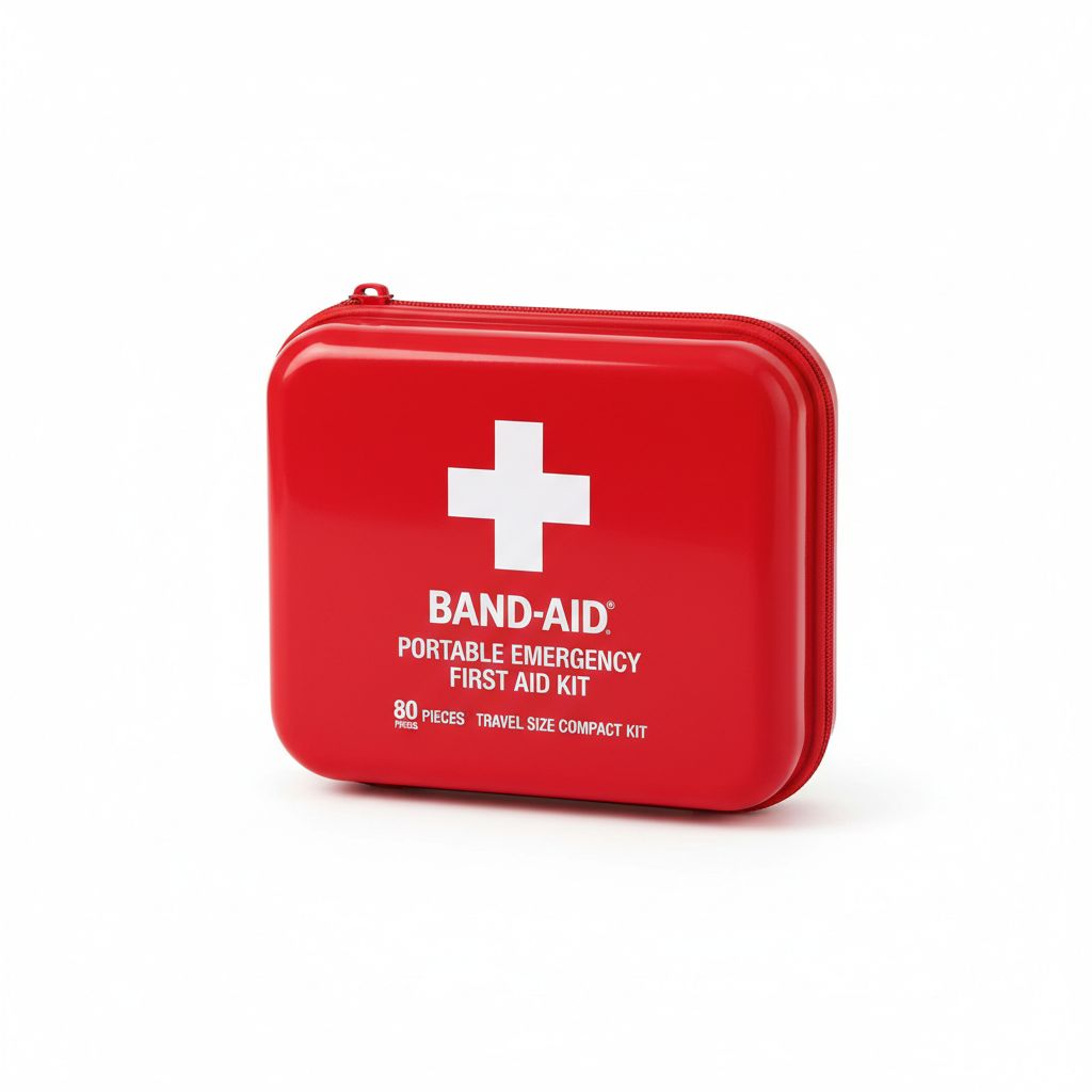 BAND-AID Portable Emergency First Aid Kit — 80 Pieces
