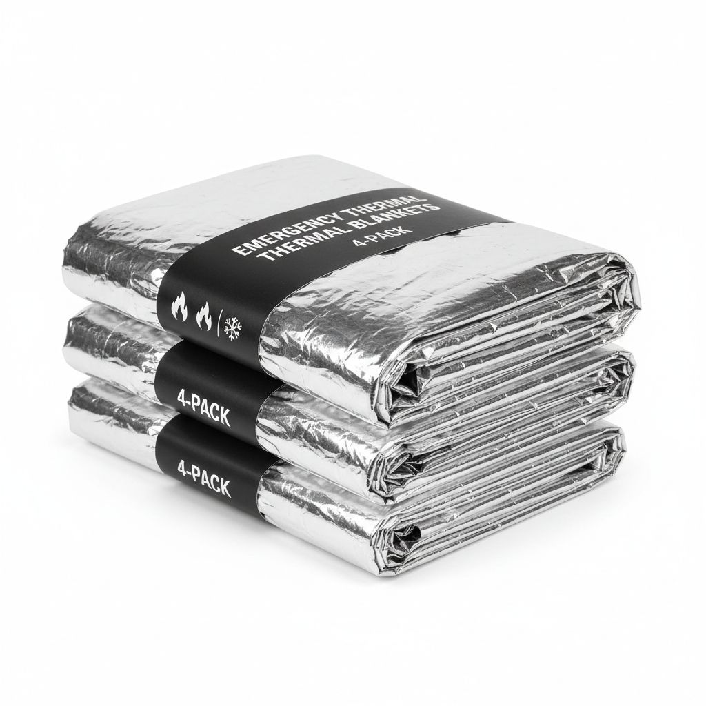 Emergency Mylar Blankets 4-Pack — Thermal Survival Gear