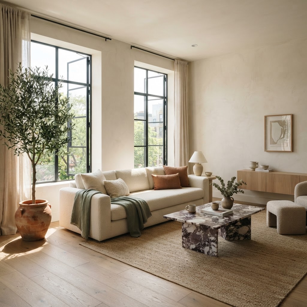 A move-in-ready resident apartment styled by Cole Mateo Co