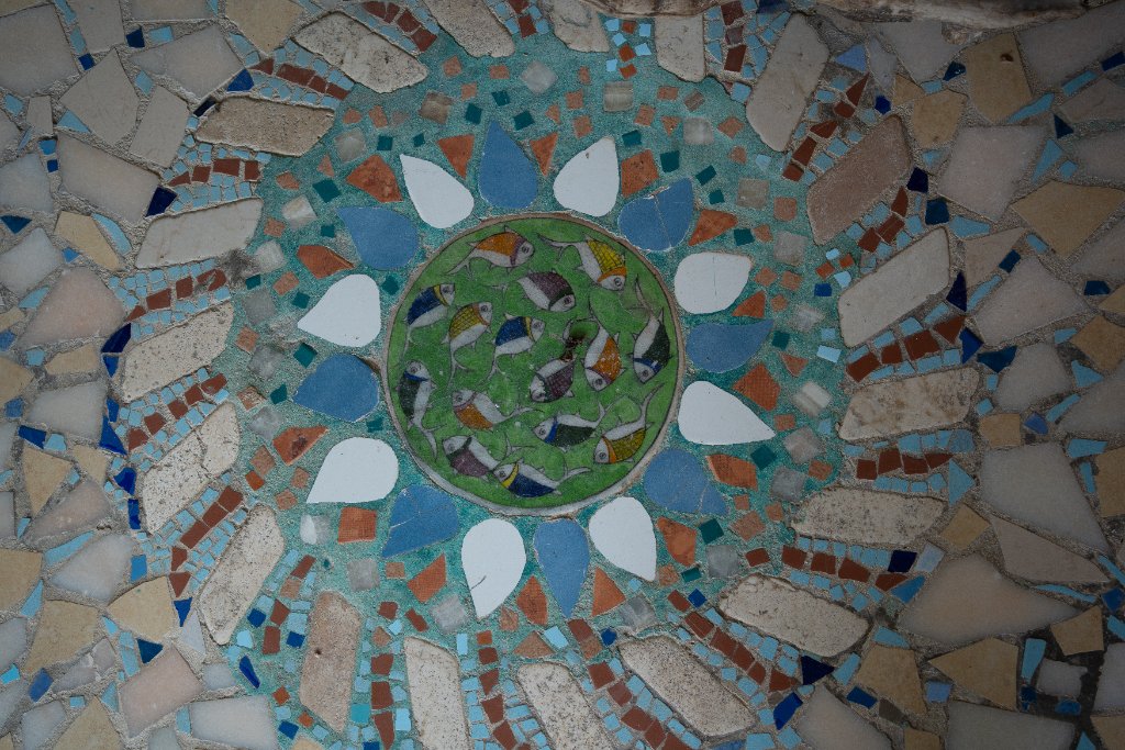 Close-up intricate mosaic pattern