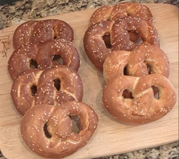 Soft Sourdough Pretzels