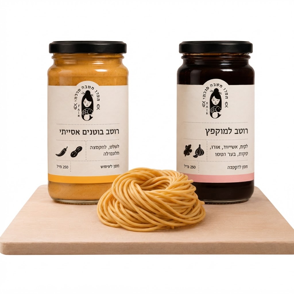 מארז אטריות ביצים עם רוטב מוקפץ ובוטנים