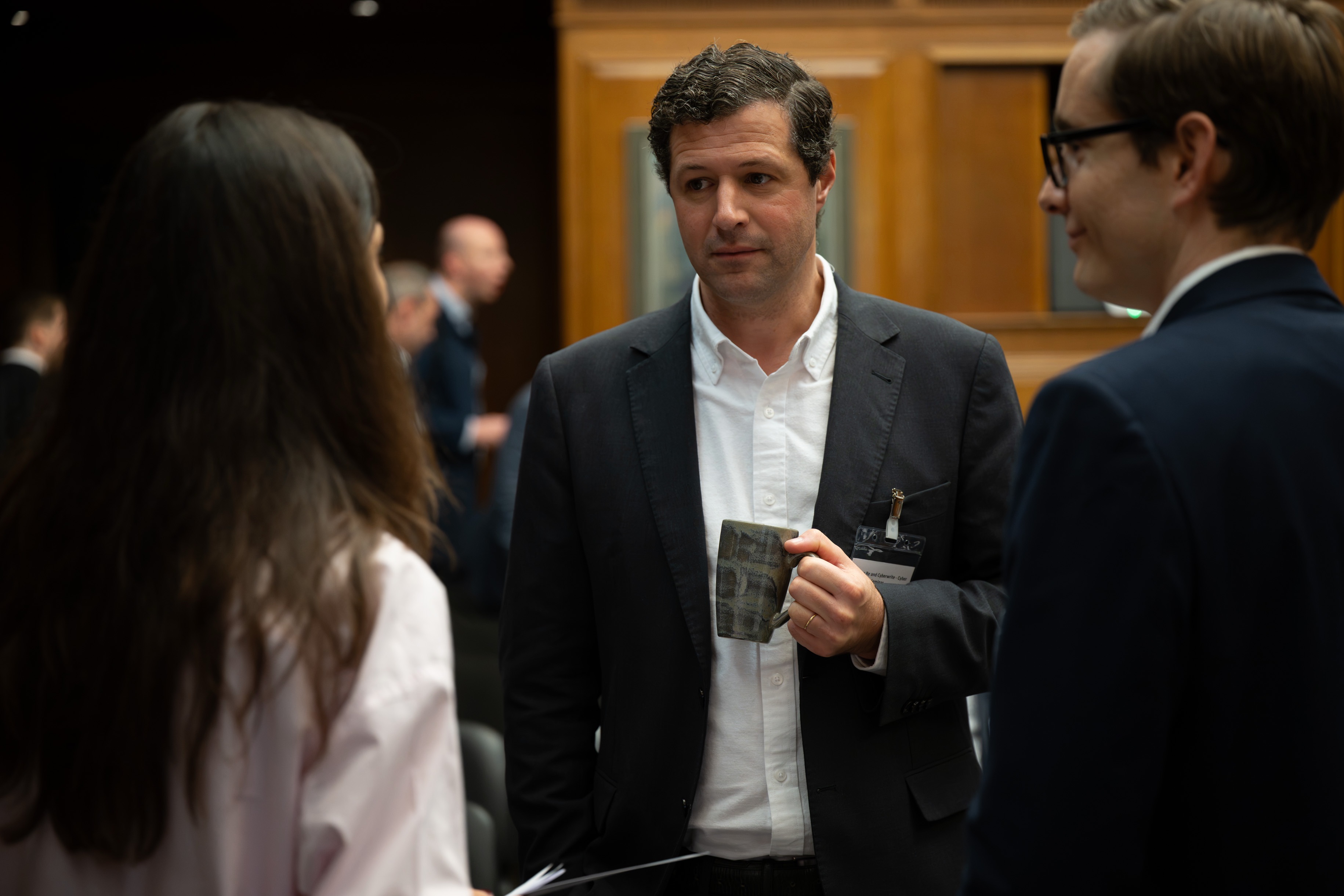 Networking over coffee between sessions.