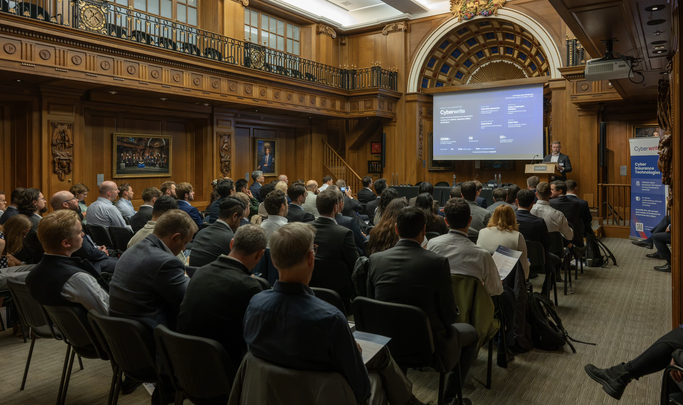 A full room at the Lloyd's Old Library for the Annual Cyber Rendezvous.