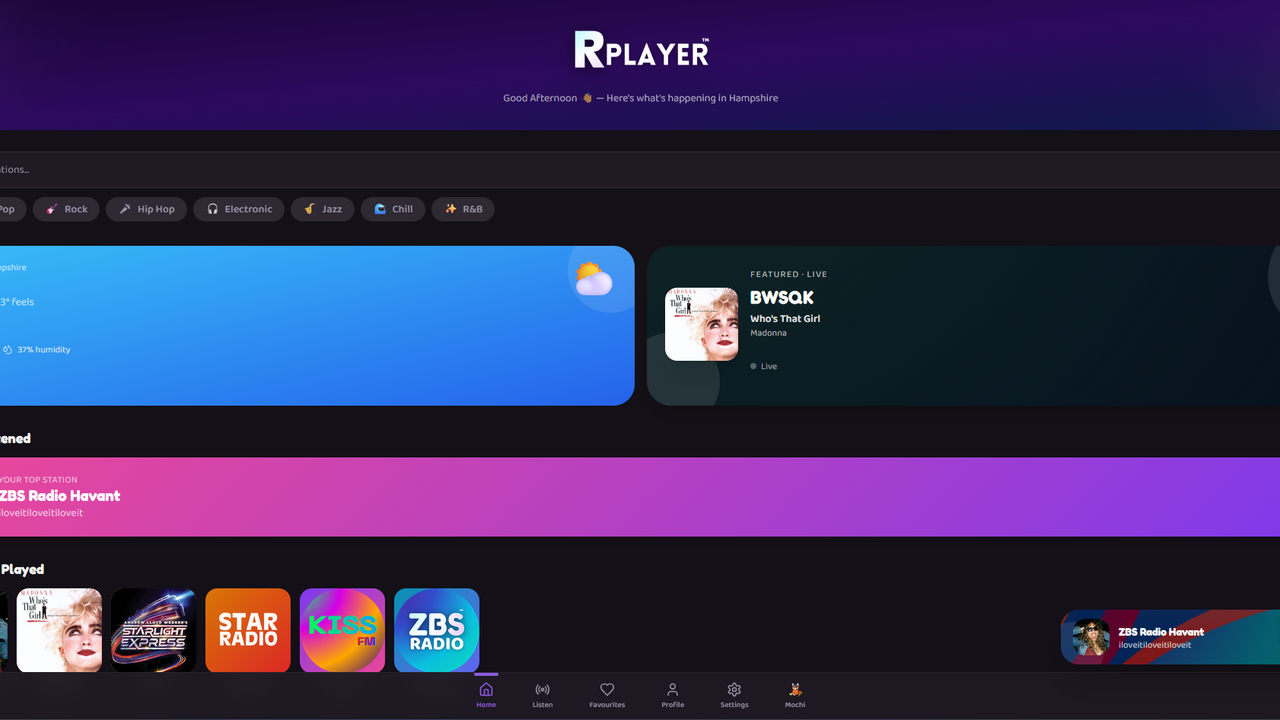 R-Player Template template preview