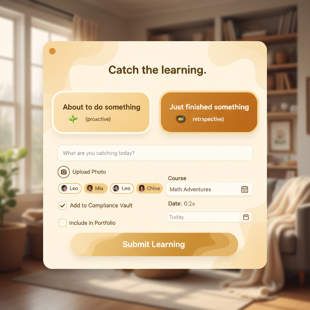 Catch the Learning modal review screen with AI-generated educational hooks