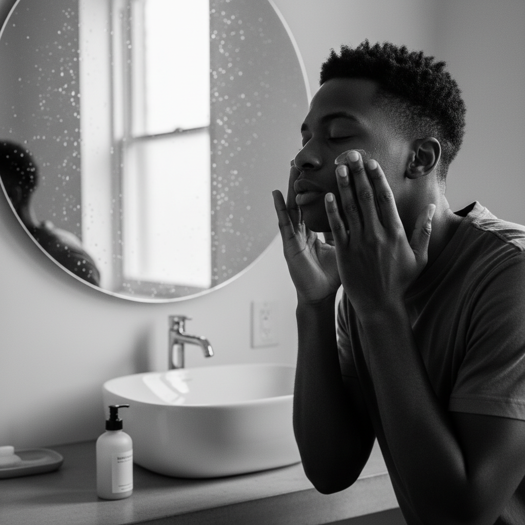 UK men's skincare blog background