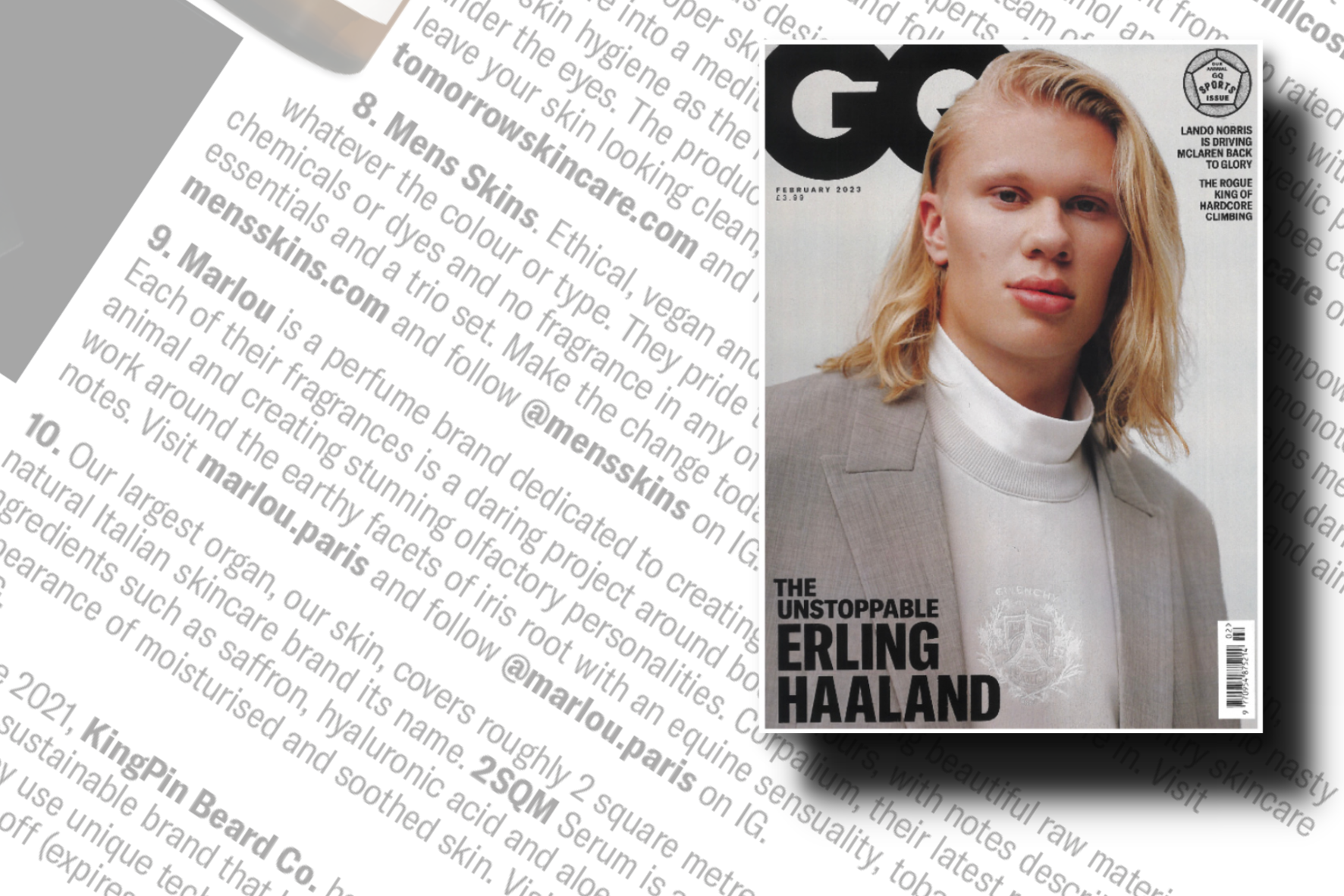 Mens Skins as featured in men's UK GQ magazine