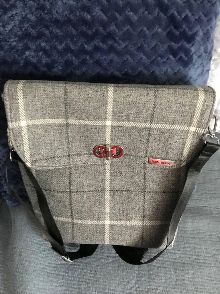 Grey Check Satchel