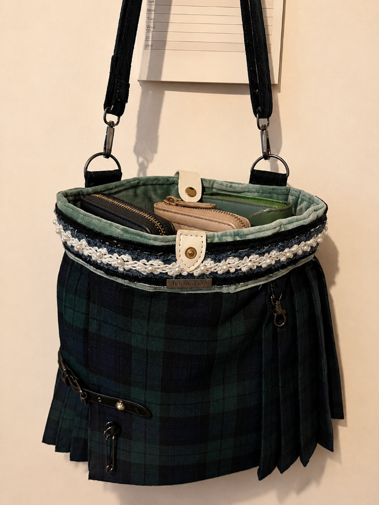 Navy Beaded Kilt Bag