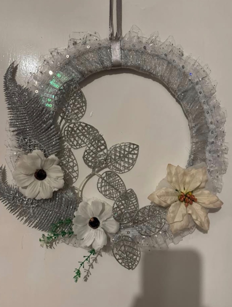 Silver & White Sparkle Winter Wreath