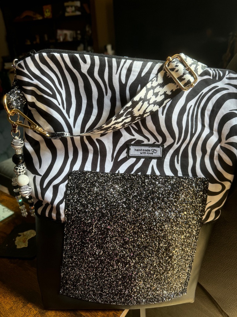 Zebra & Glitter Tote