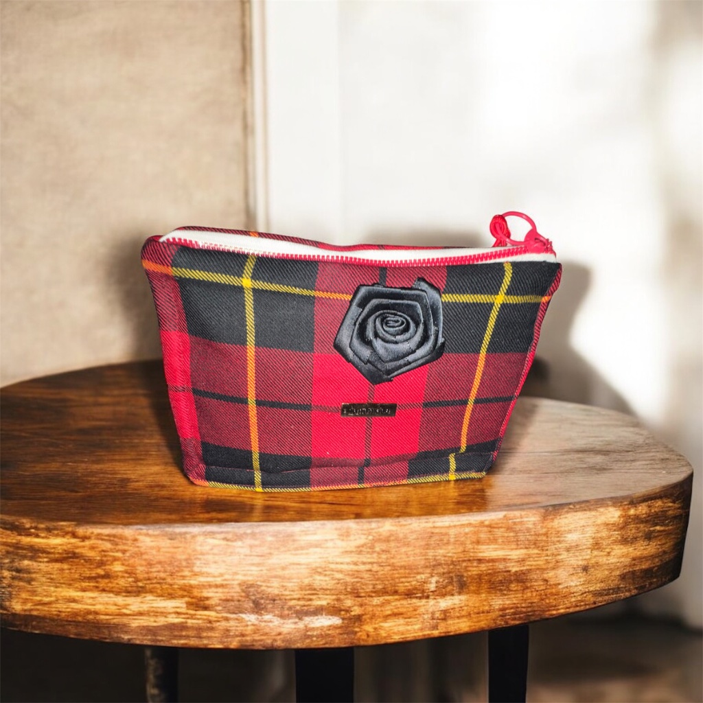 Tartan Purse with Rose Detail
