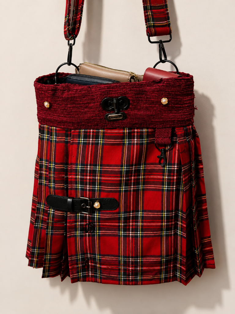 Red Maroon Band Kilt Bag