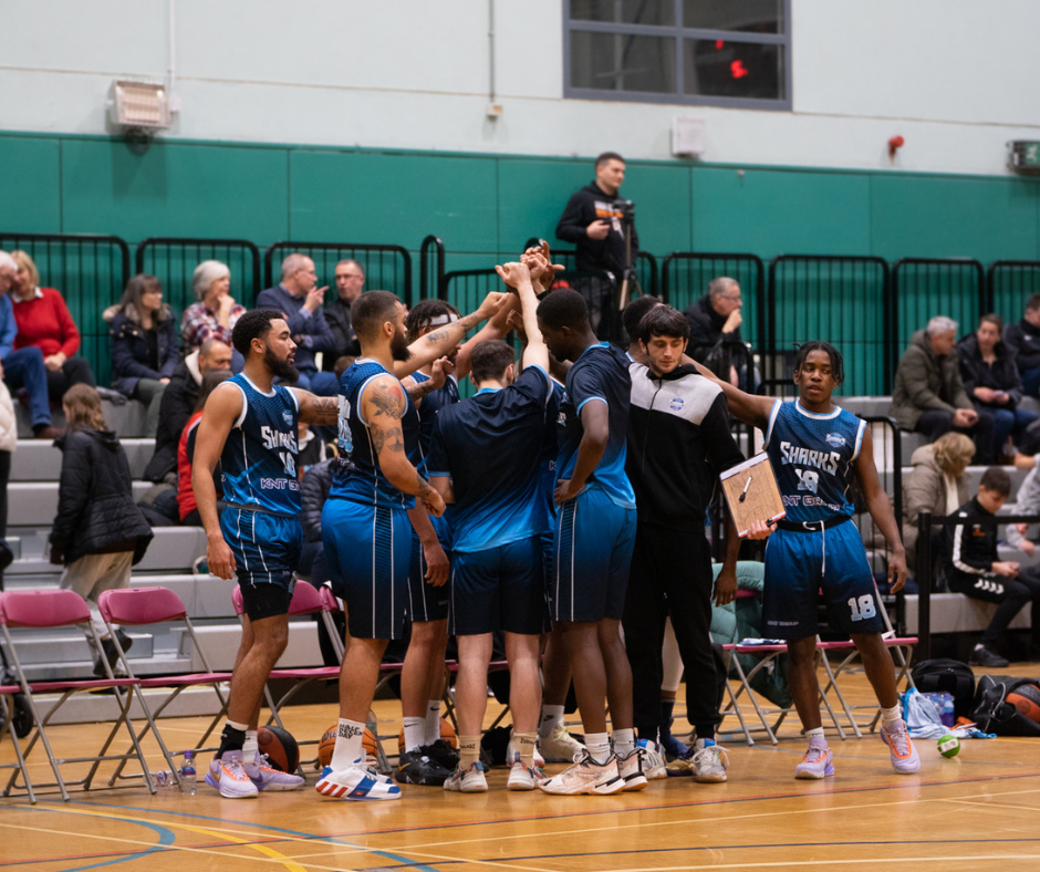 Sharks team huddle