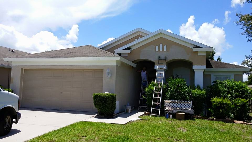 Exterior painting in progress