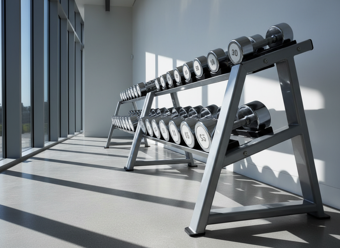 Perfectly organized gym equipment