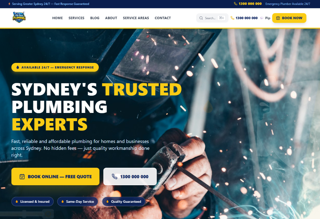 Fix Your Plumbing website screenshot