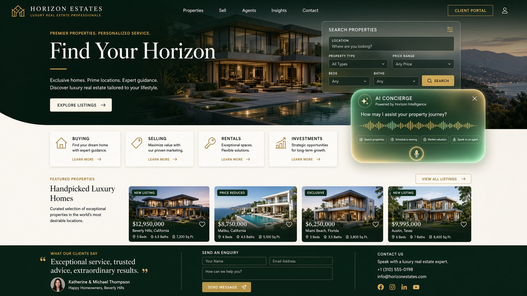 Horizon Estates website preview