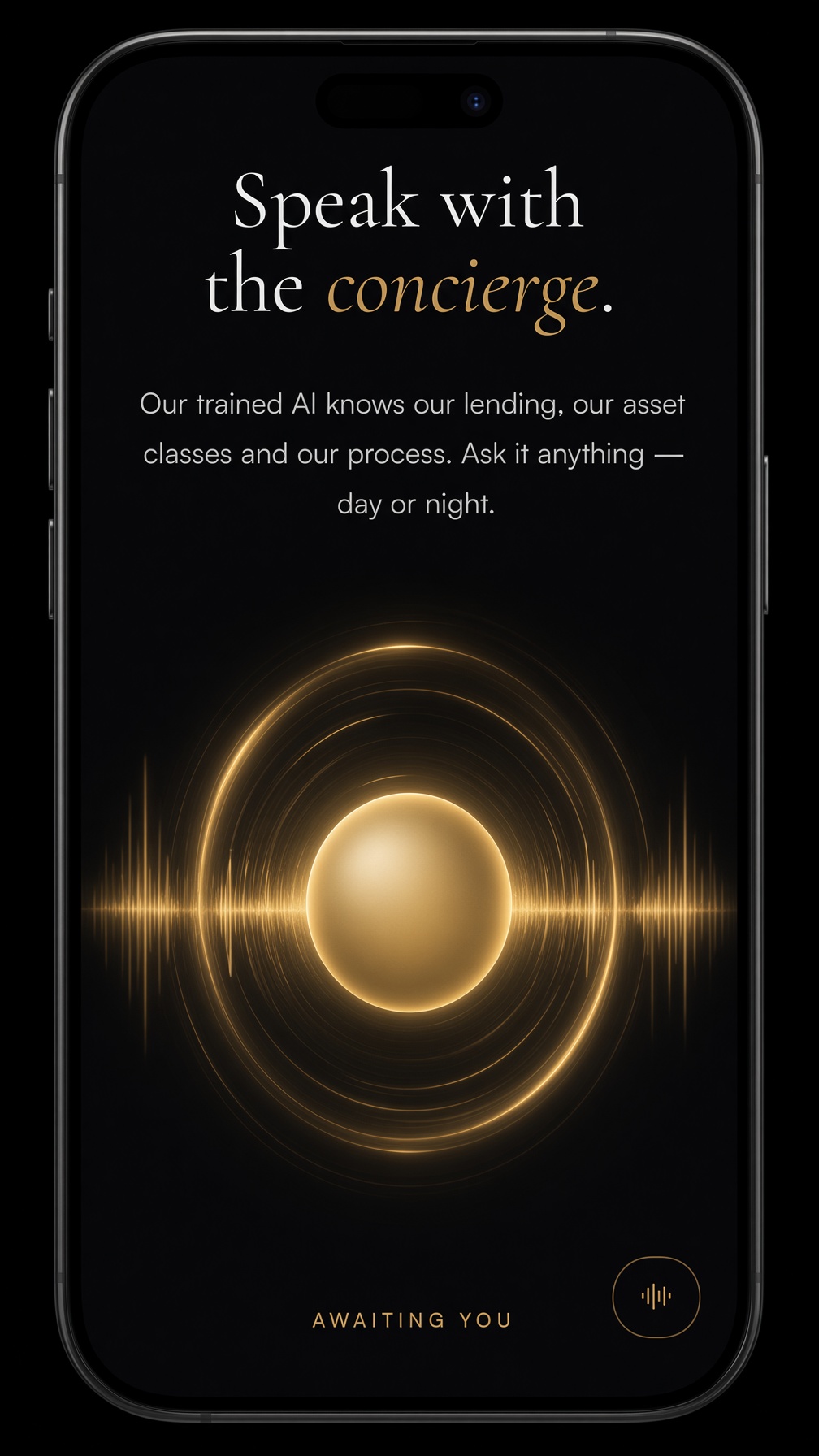 AI receptionist concierge experience on a mobile phone