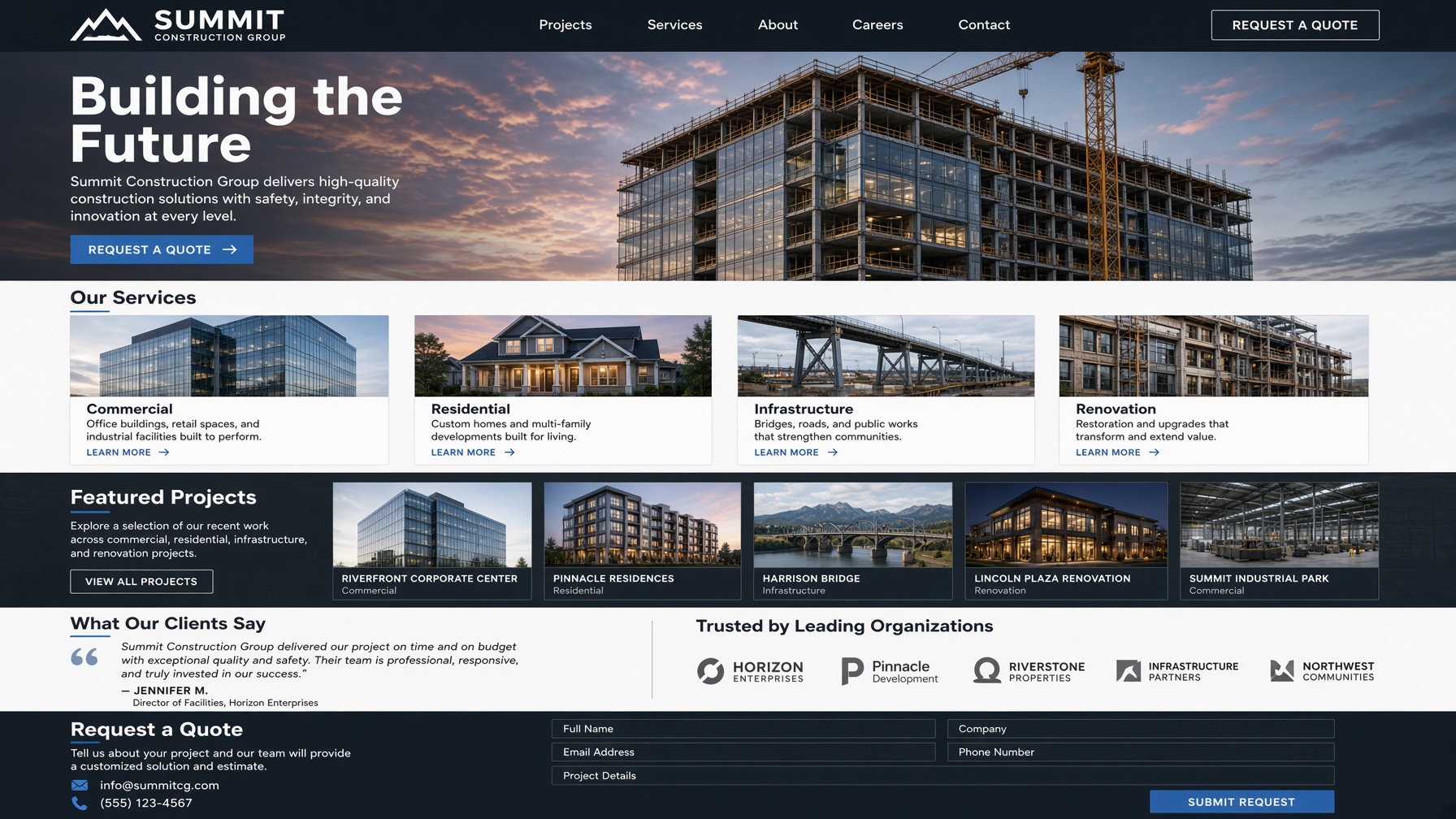 Summit Construction Group website preview