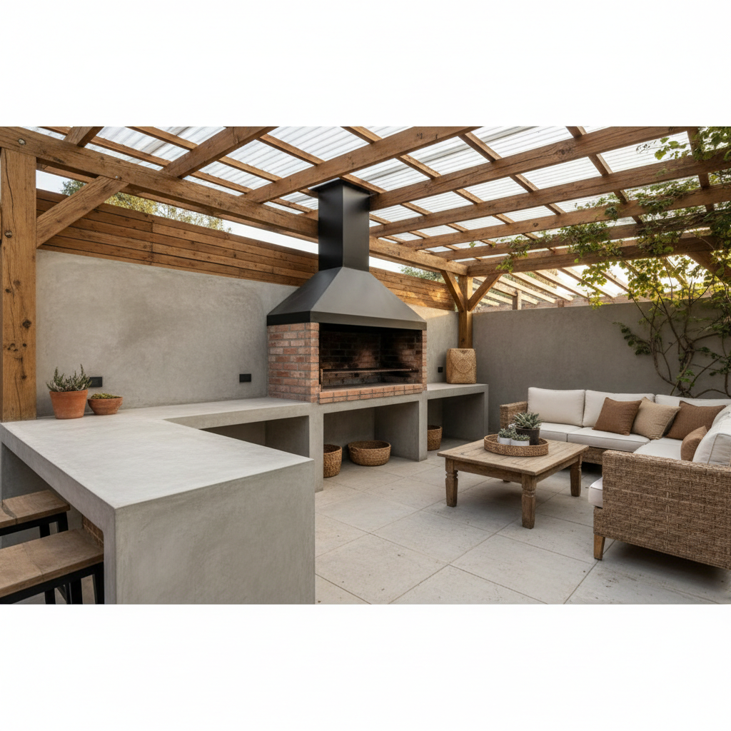 Built-in grill area
