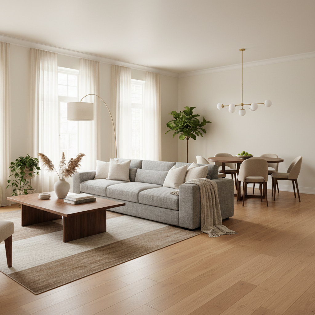 Fully renovated living and dining room