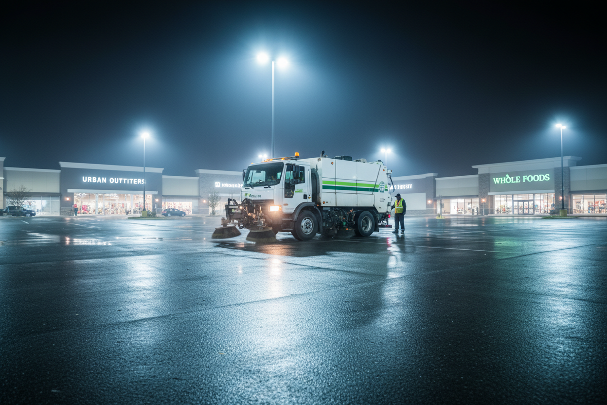 Parking lot sweeping service