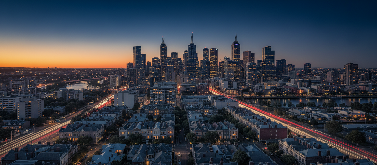 Melbourne skyline at dusk