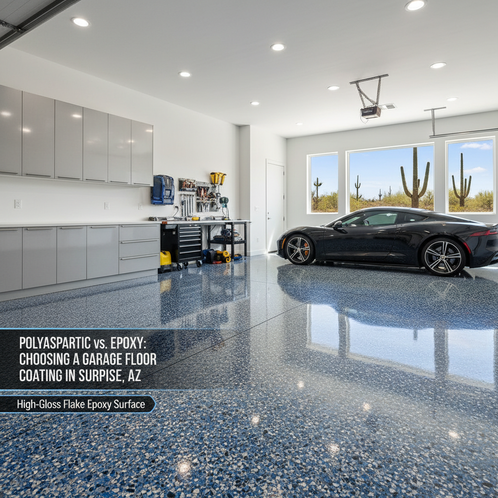 Polyaspartic vs. Epoxy: Choosing a Garage Floor Coating in Surprise