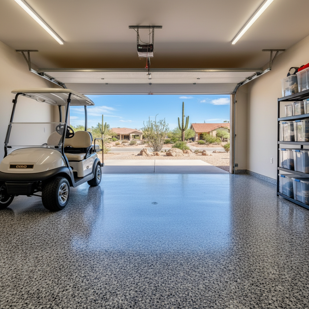 Flake Epoxy Floors in Sun City: Safe, Low-Maintenance Garages