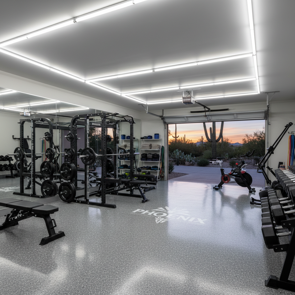 Best Garage Floor for a Home Gym in Phoenix — Epoxy vs. Rubber vs. Foam Tiles