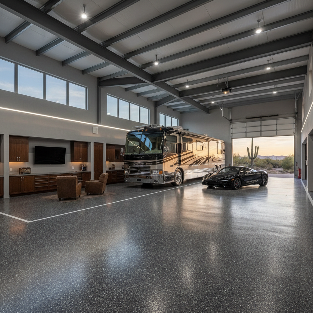 Epoxy Floors for RV Garages and Oversized Garages in Phoenix & Surprise, AZ