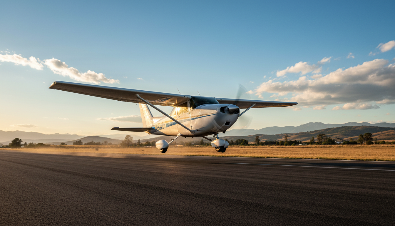 Training aircraft on Argentine runway