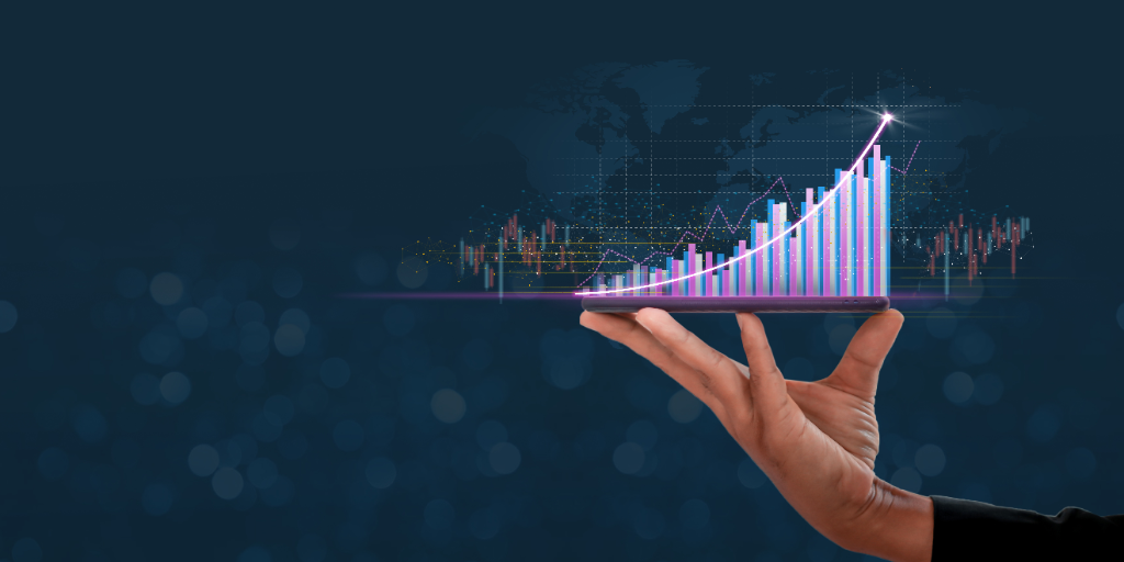 Financial growth analytics visualization