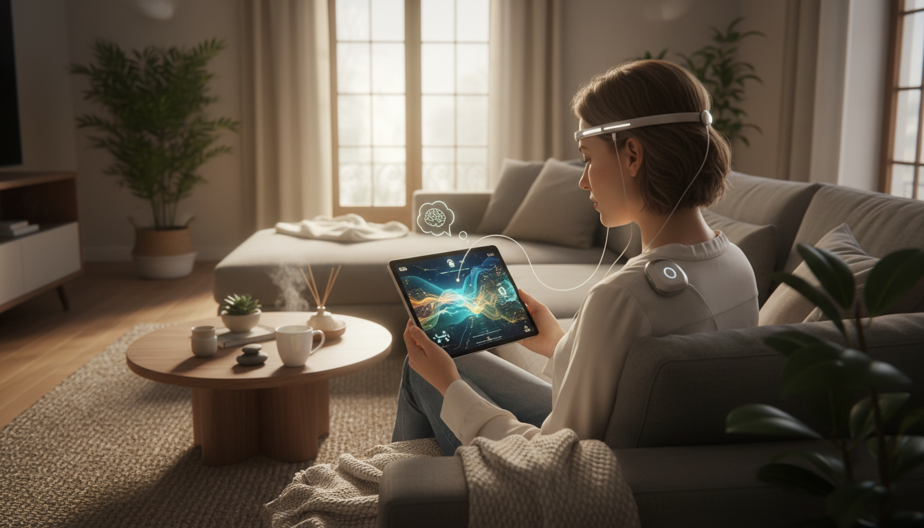 Patient using neurofeedback at home