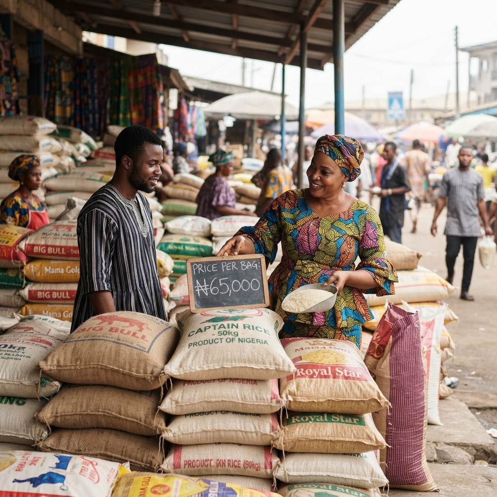 Price of rice per bag in Nigerian markets today