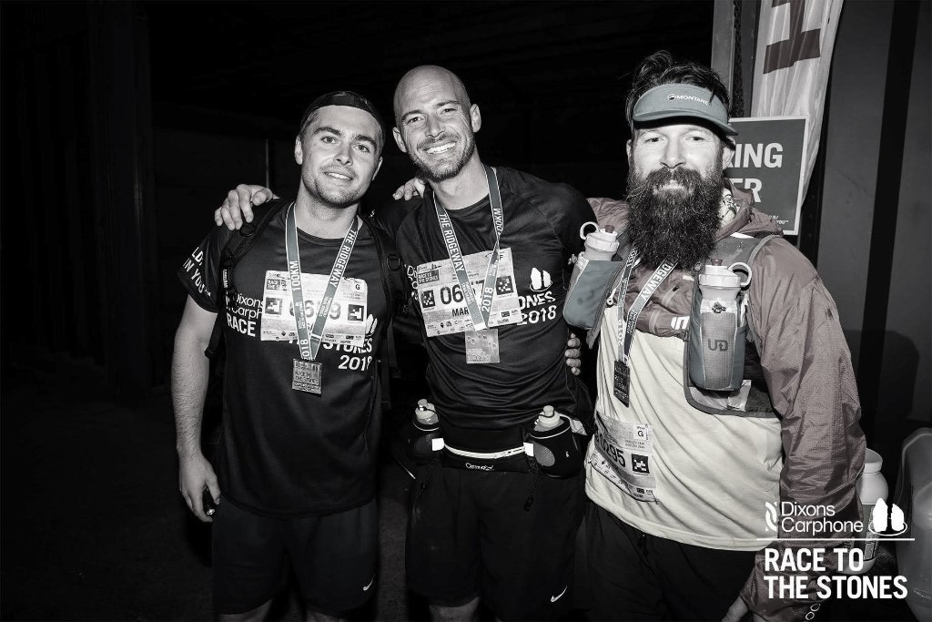 Martin King with fellow athletes at the Race to the Stones ultramarathon