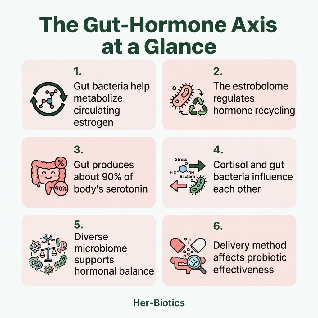 Infographic: The Gut-Hormone Axis at a Glance — key takeaways from this article