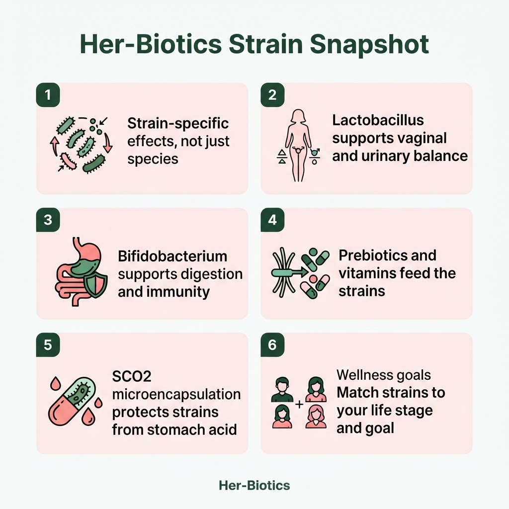 Infographic: Her-Biotics Strain Snapshot — key takeaways from this article