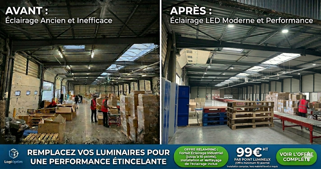 Avant / Après Relamping LED industriel
