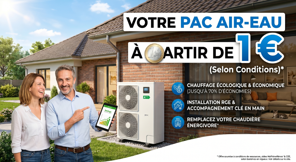 Pompe à chaleur Air-Eau à partir de 1 €