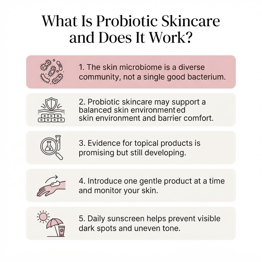 Infographic: key takeaways from What Is Probiotic Skincare and Does It Work?