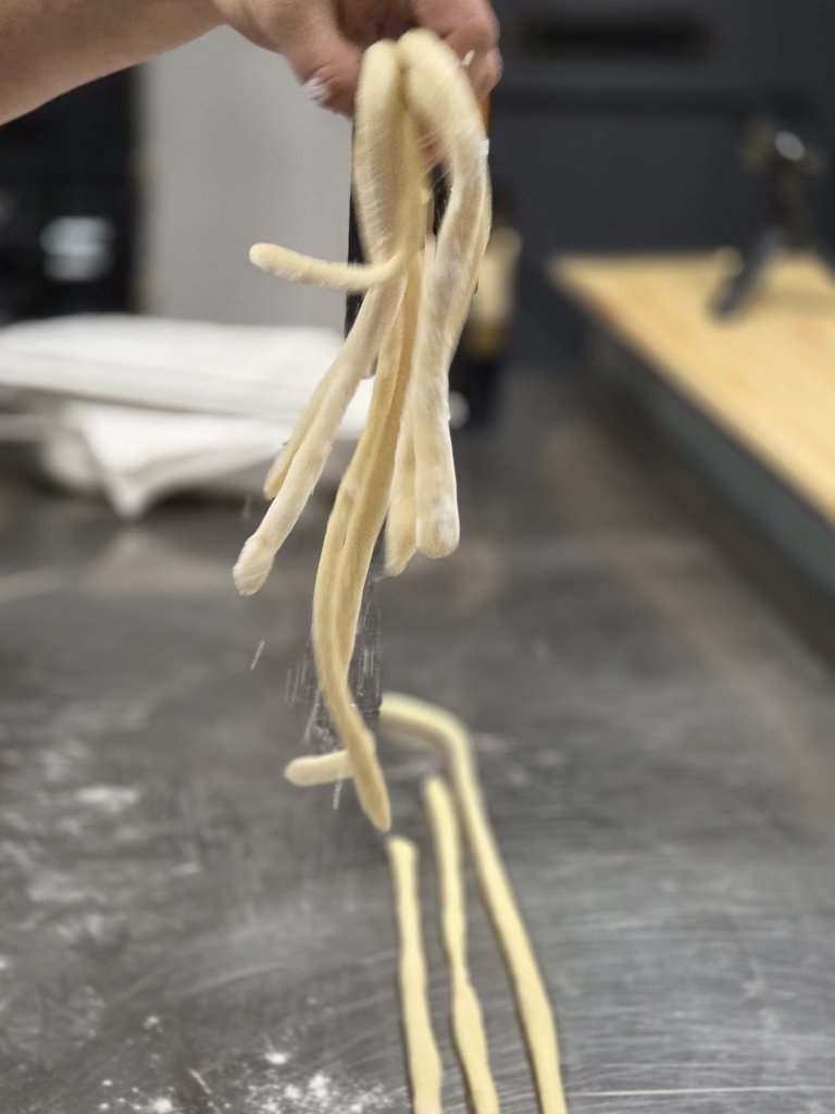 Fresh pasta strands