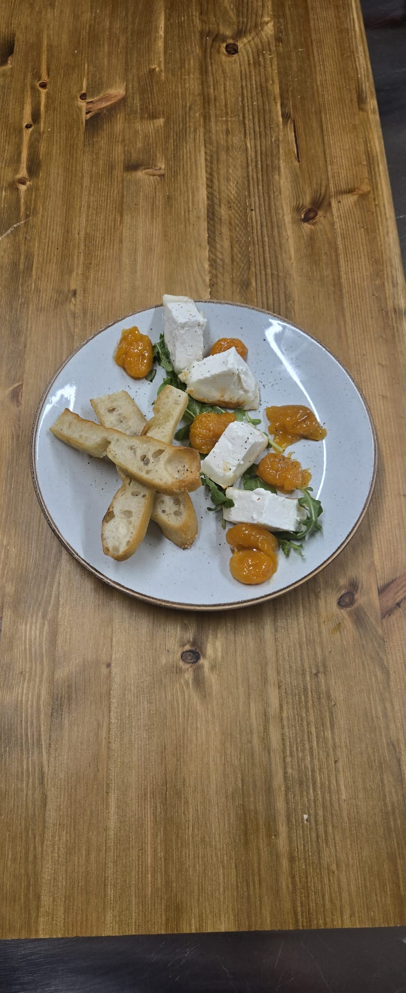 Soft cheese with fruit preserve