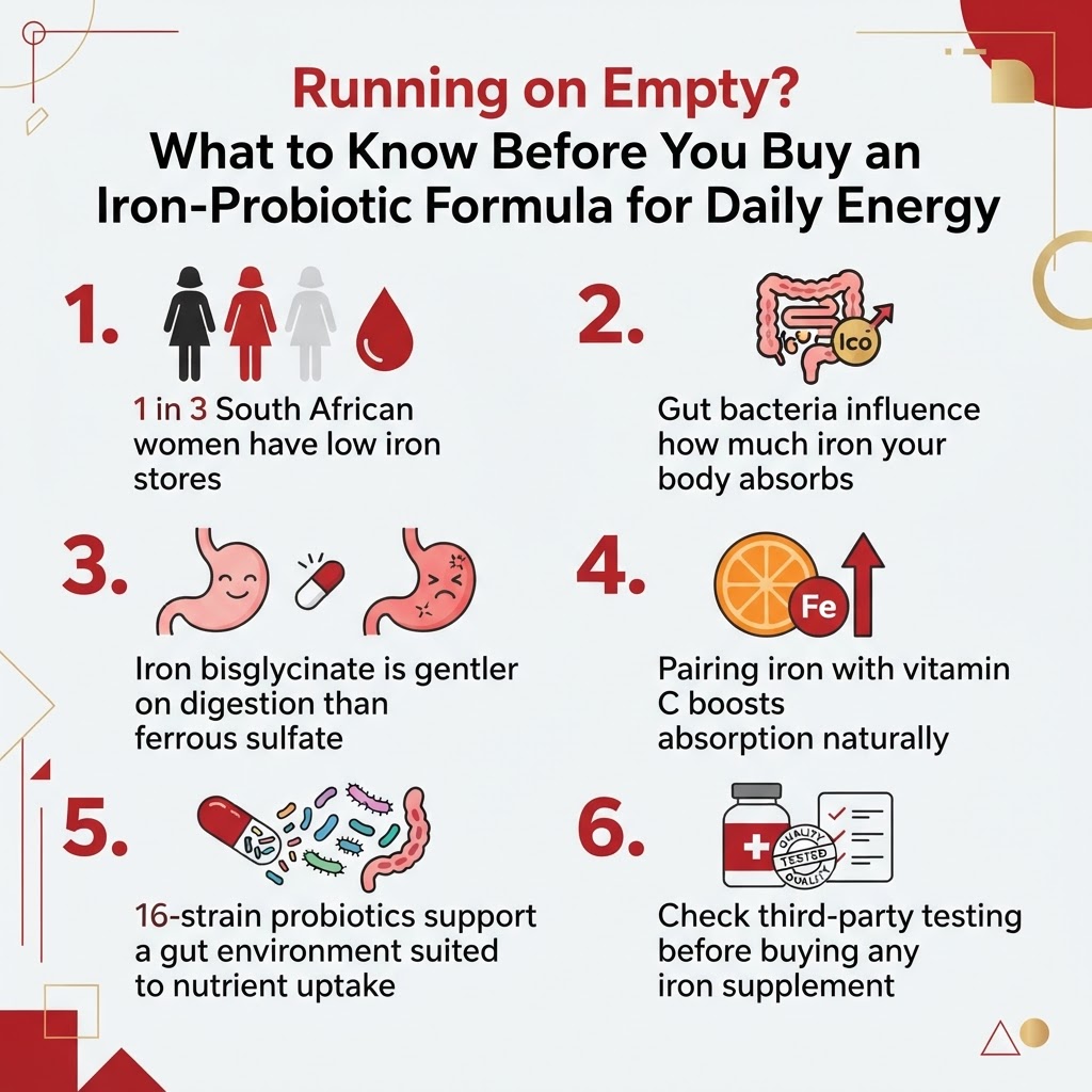 Infographic: Running on Empty? What to Know Before You Buy an Iron-Probiotic Formula for Daily Energy
