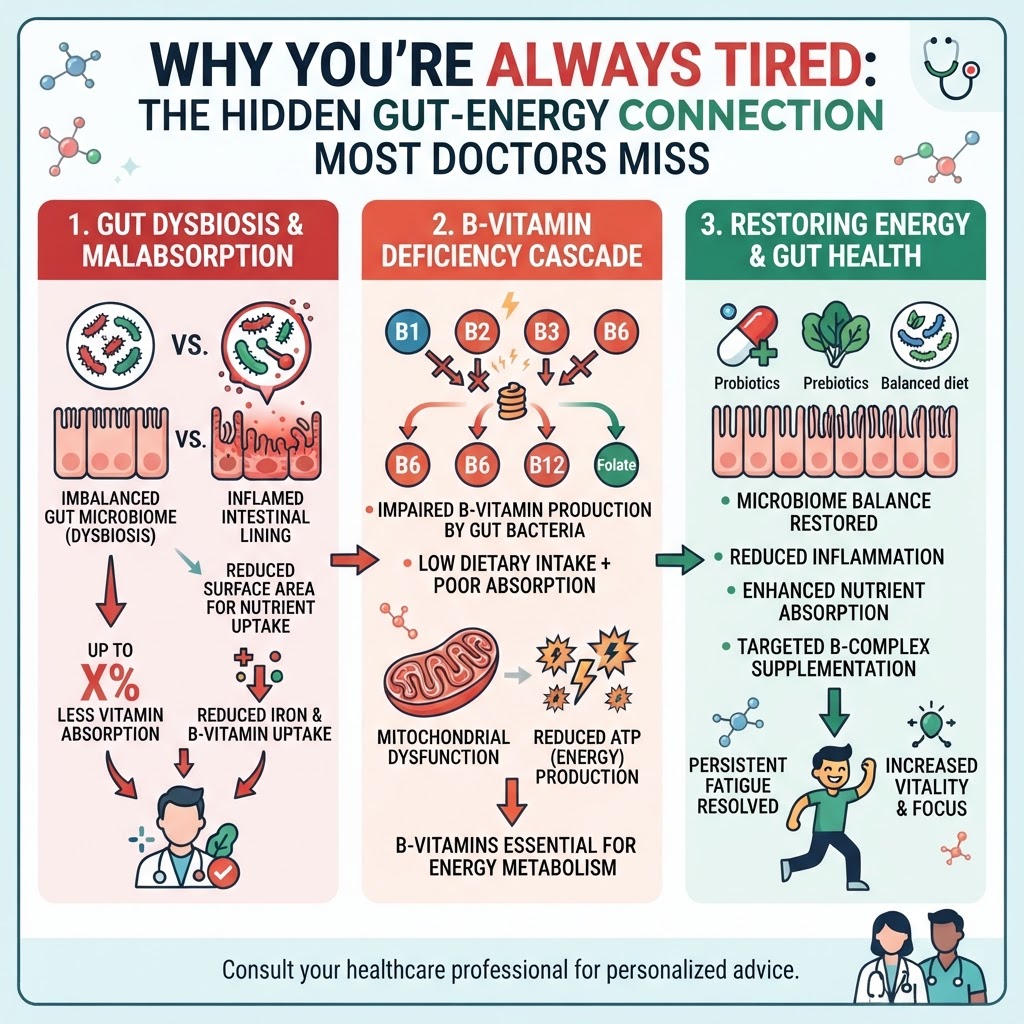Infographic: Why You're Always Tired: The Hidden Gut-Energy Connection Most Doctors Miss